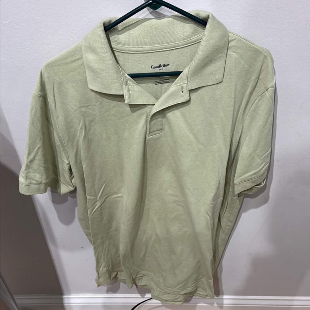 Goodfellow & Co Green Polo Shirt Classic Knit Design